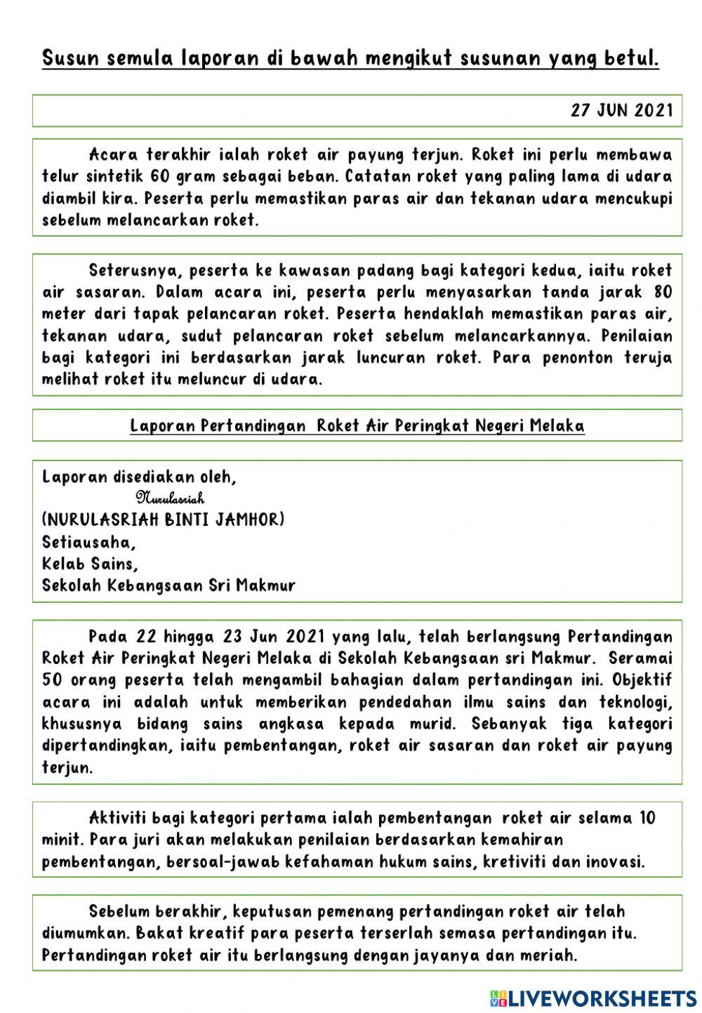 Laporan Pertandingan Roket Air