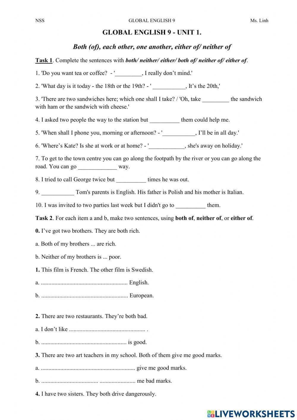 Determiners (Both-Either-Neither)