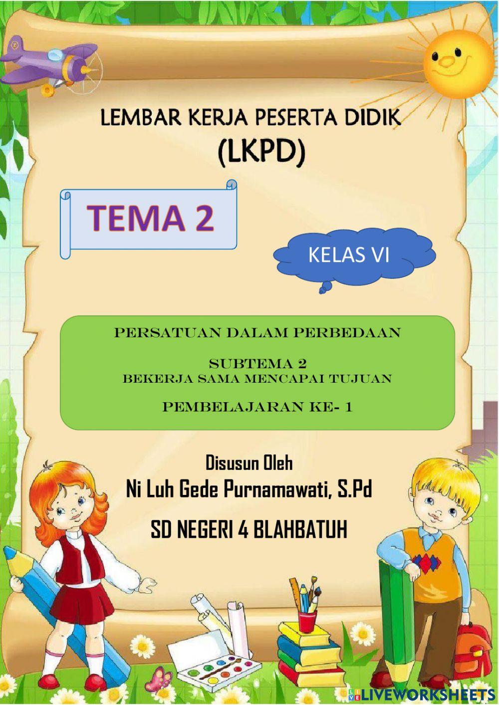 Tema 2 Sub tema 2 Pembelajaran 1