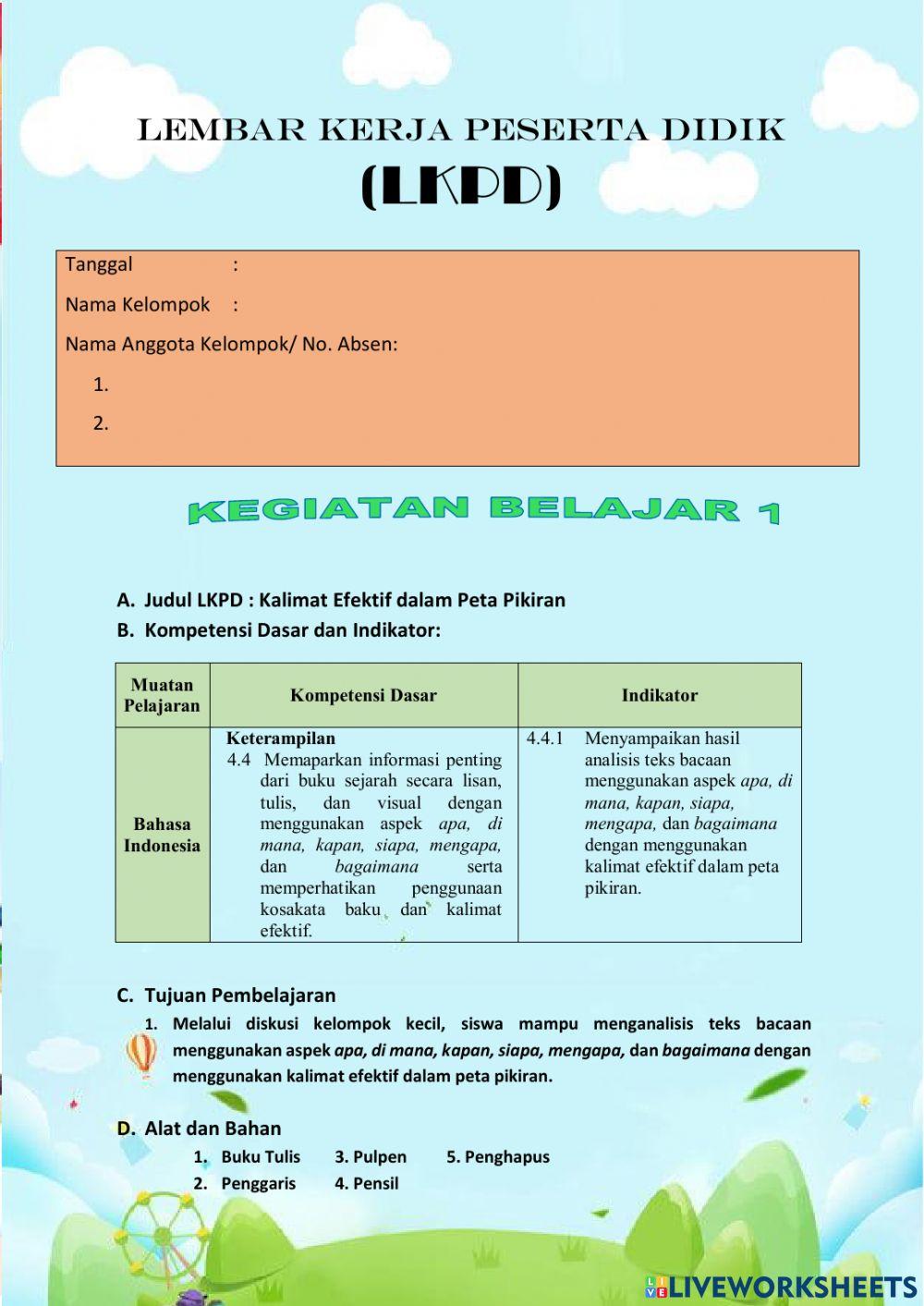Tema 2 Sub tema 2 Pembelajaran 1