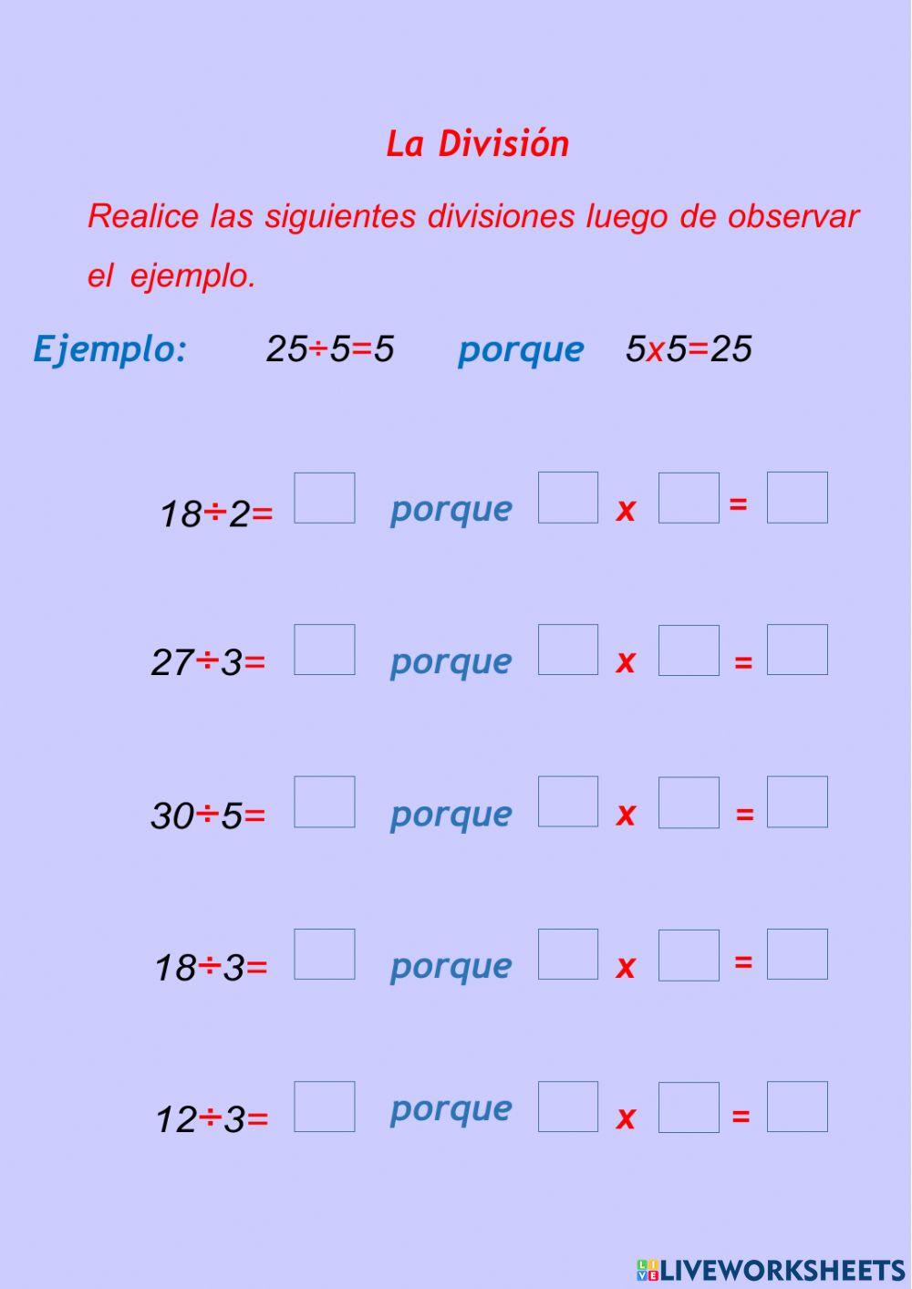 División como comprobación
