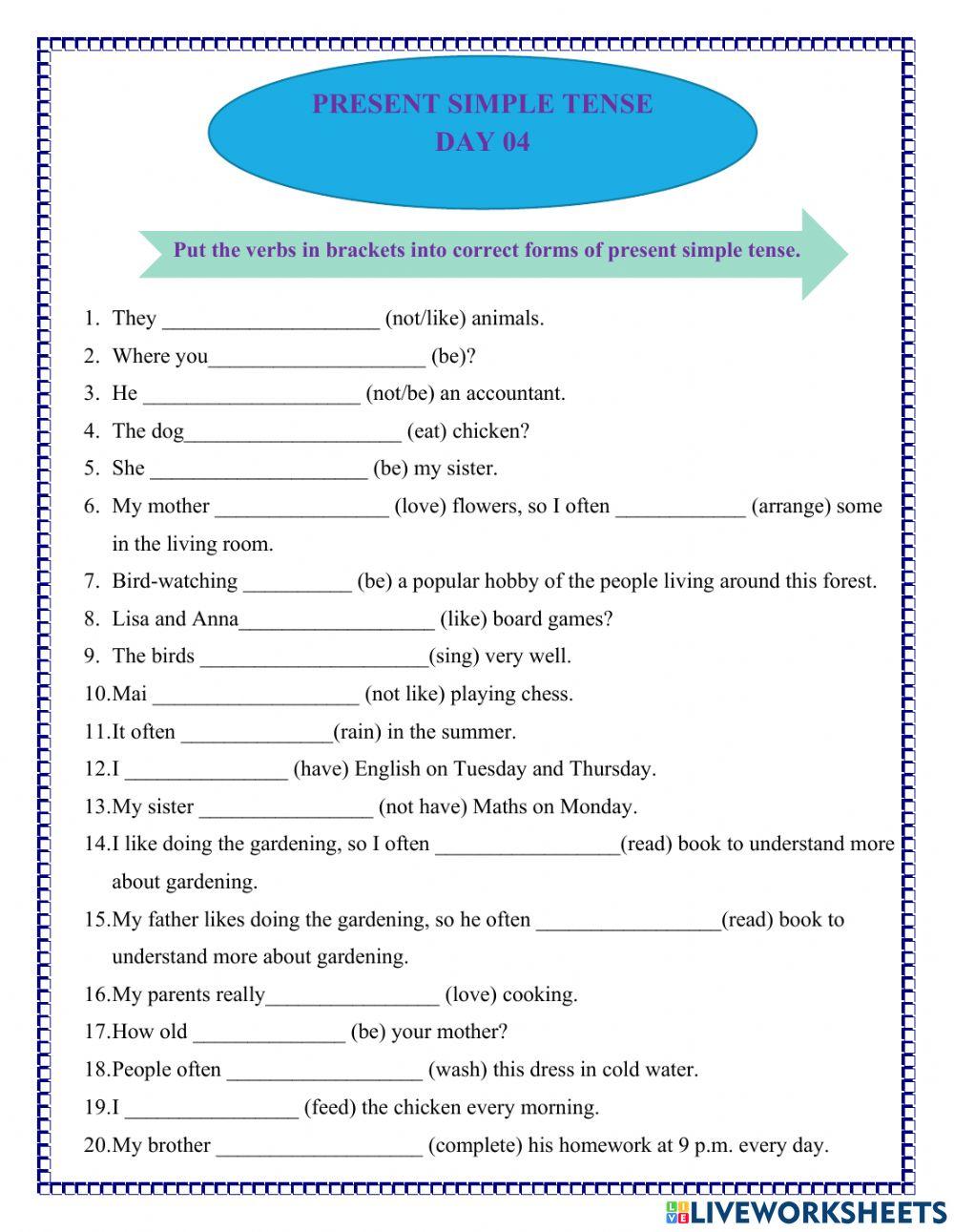 BSA - Present simple tense - Day 4