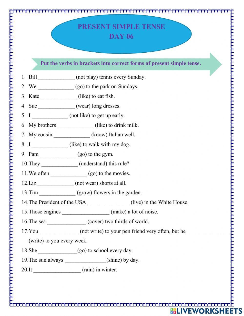 BSA - Present simple tense - Day 6
