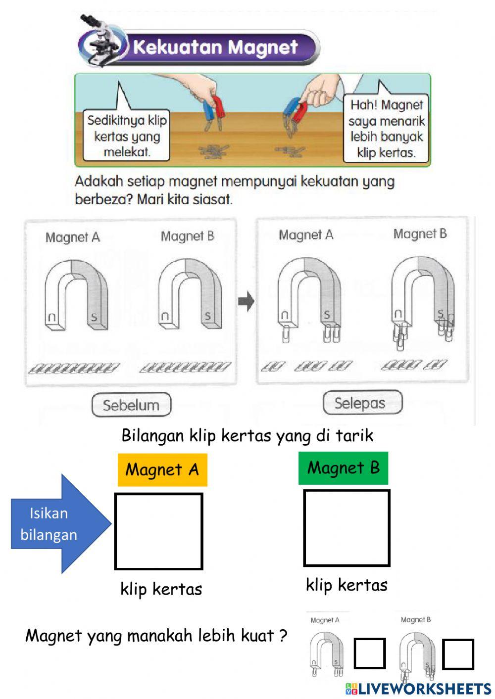 Magnet menarik dan menolak