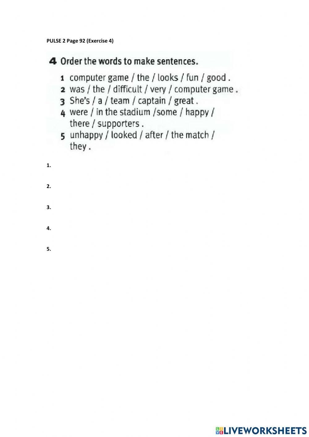 Pulse 2 page 92 exercise 4