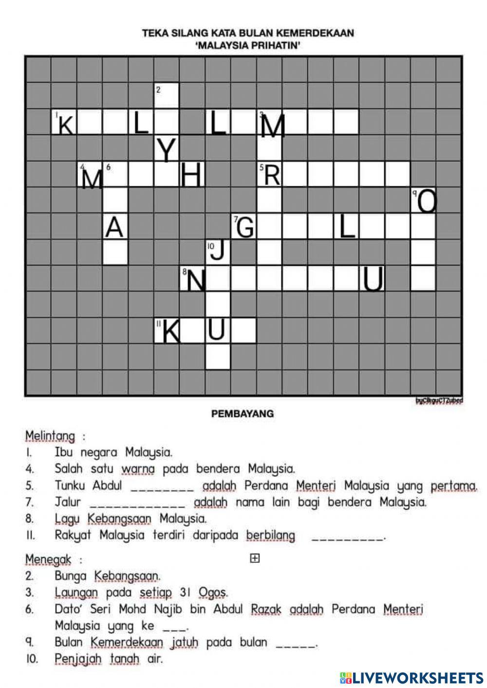 Teka silangkata kemerdekaan