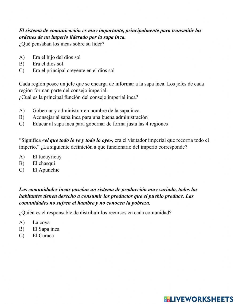 La civilización inca