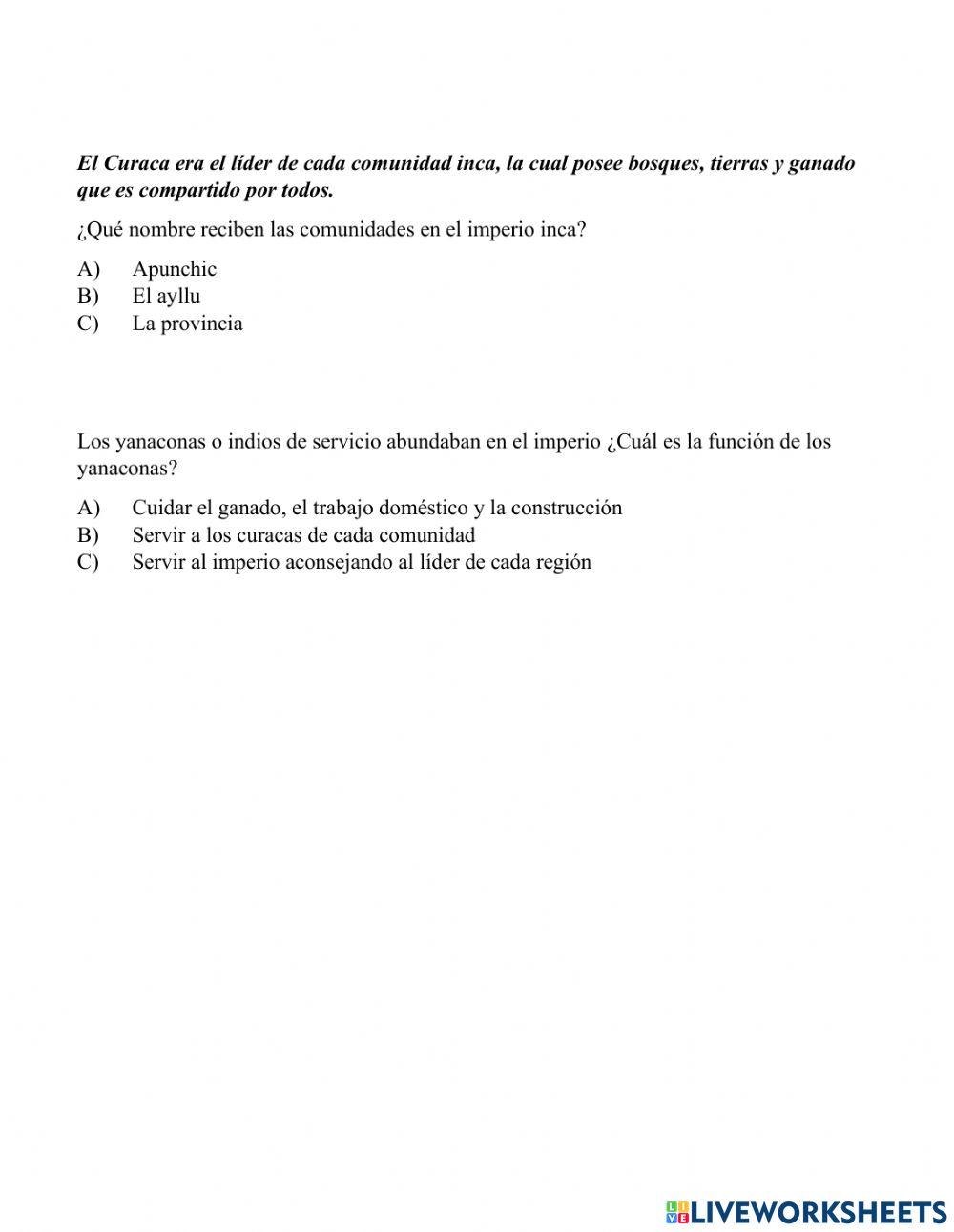 La civilización inca