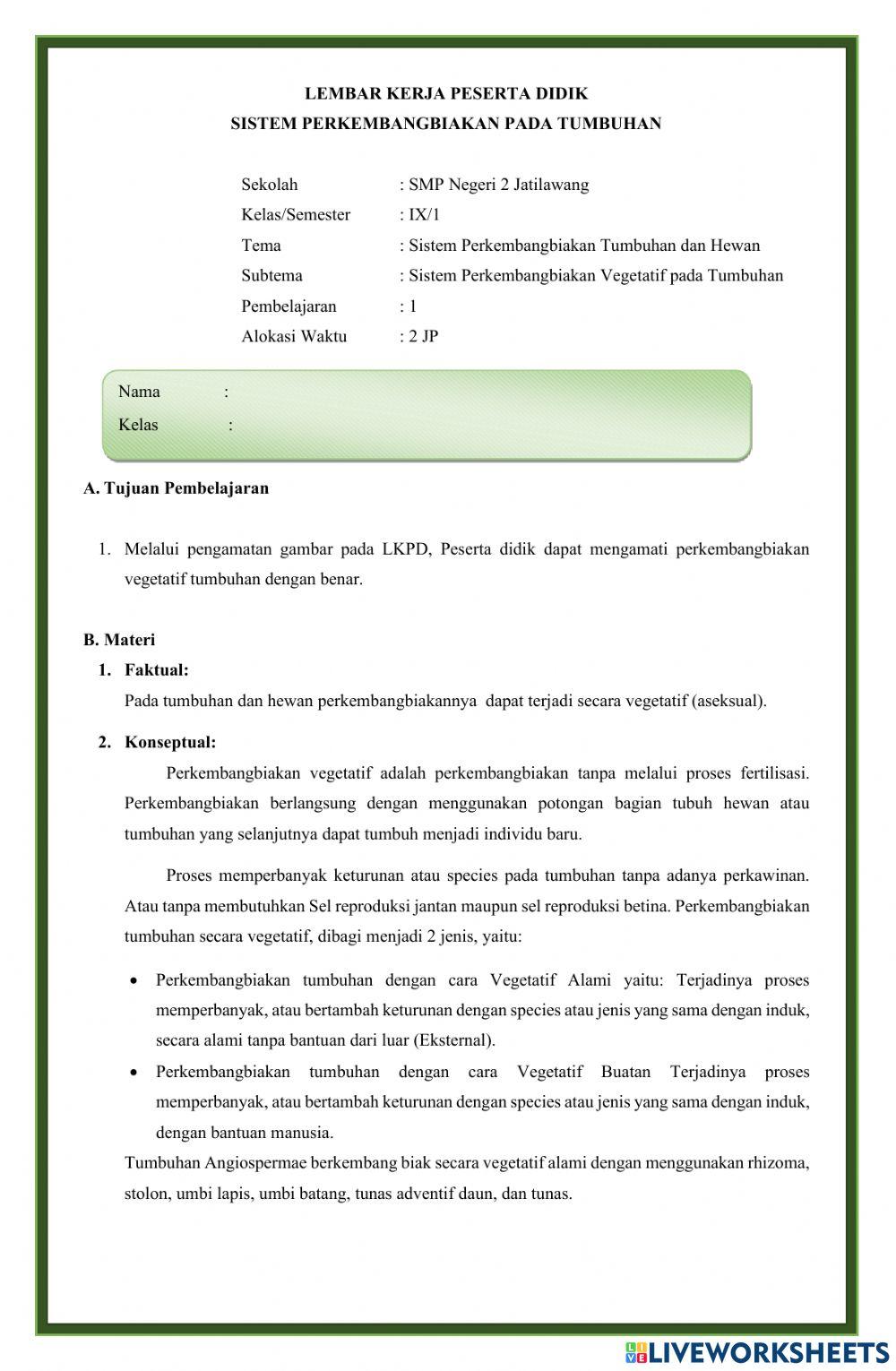 LKPD Sistem Perkembangbiakan Tumbuhan