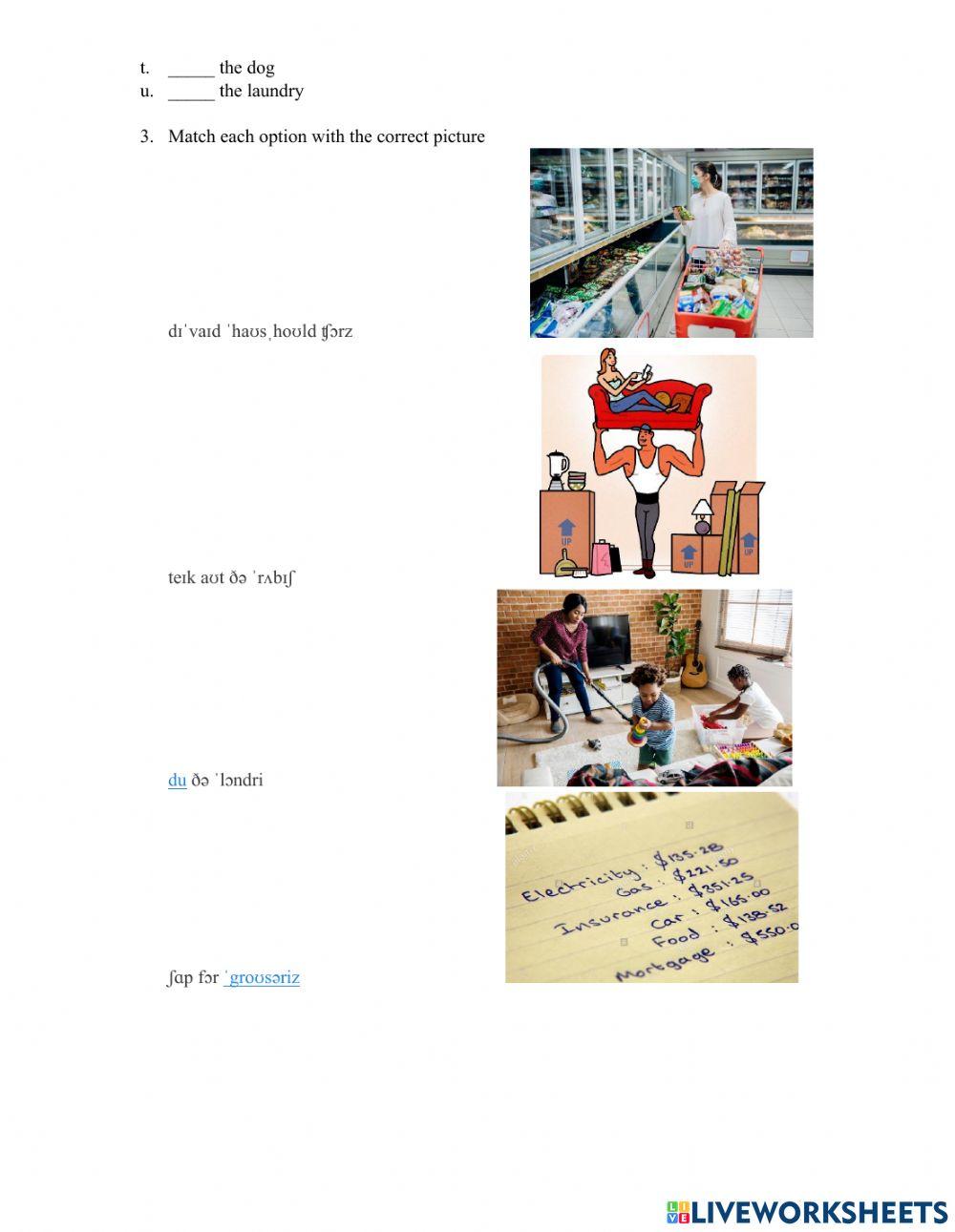 Household chores & duties