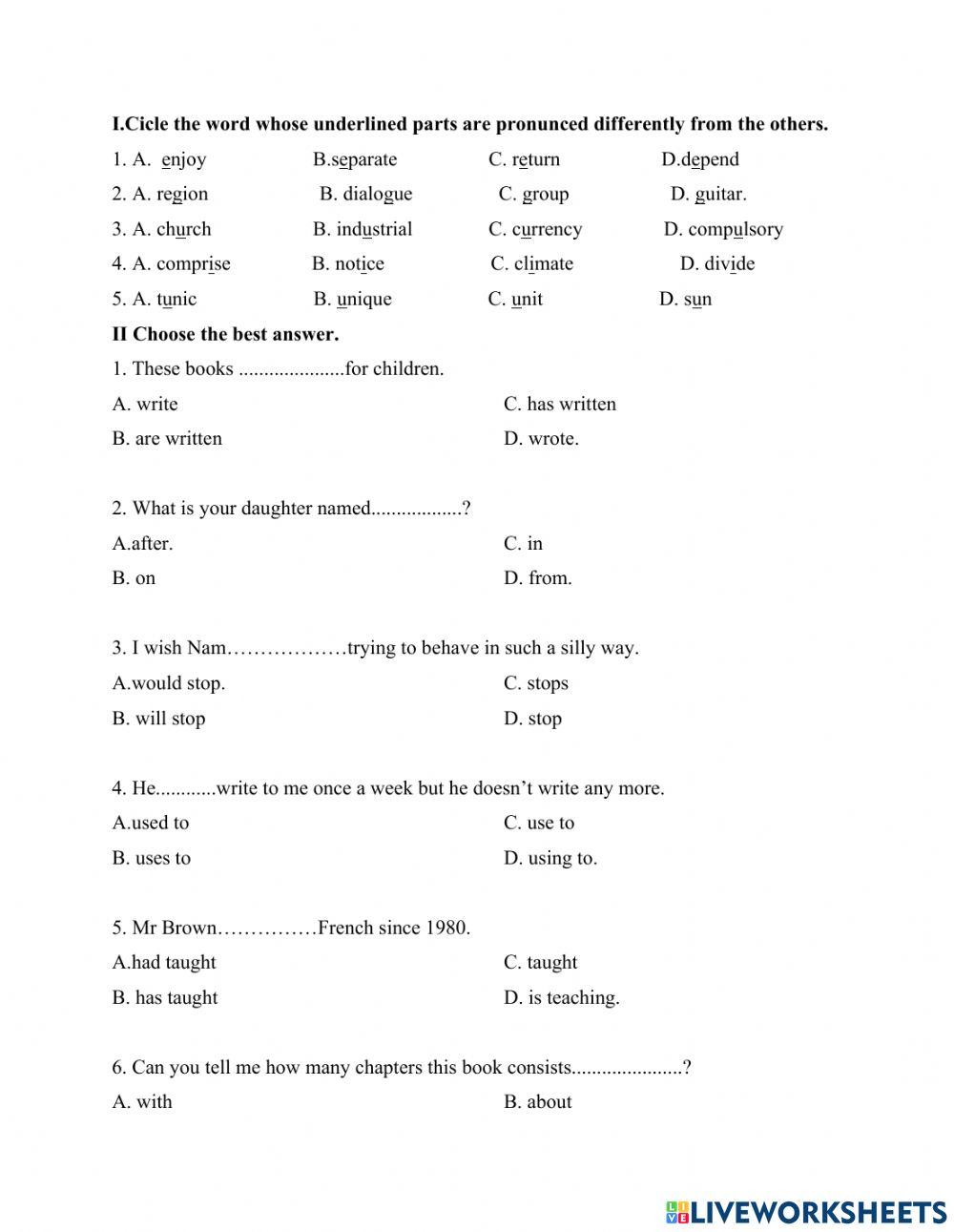 Midterm test-Level A-Secondary