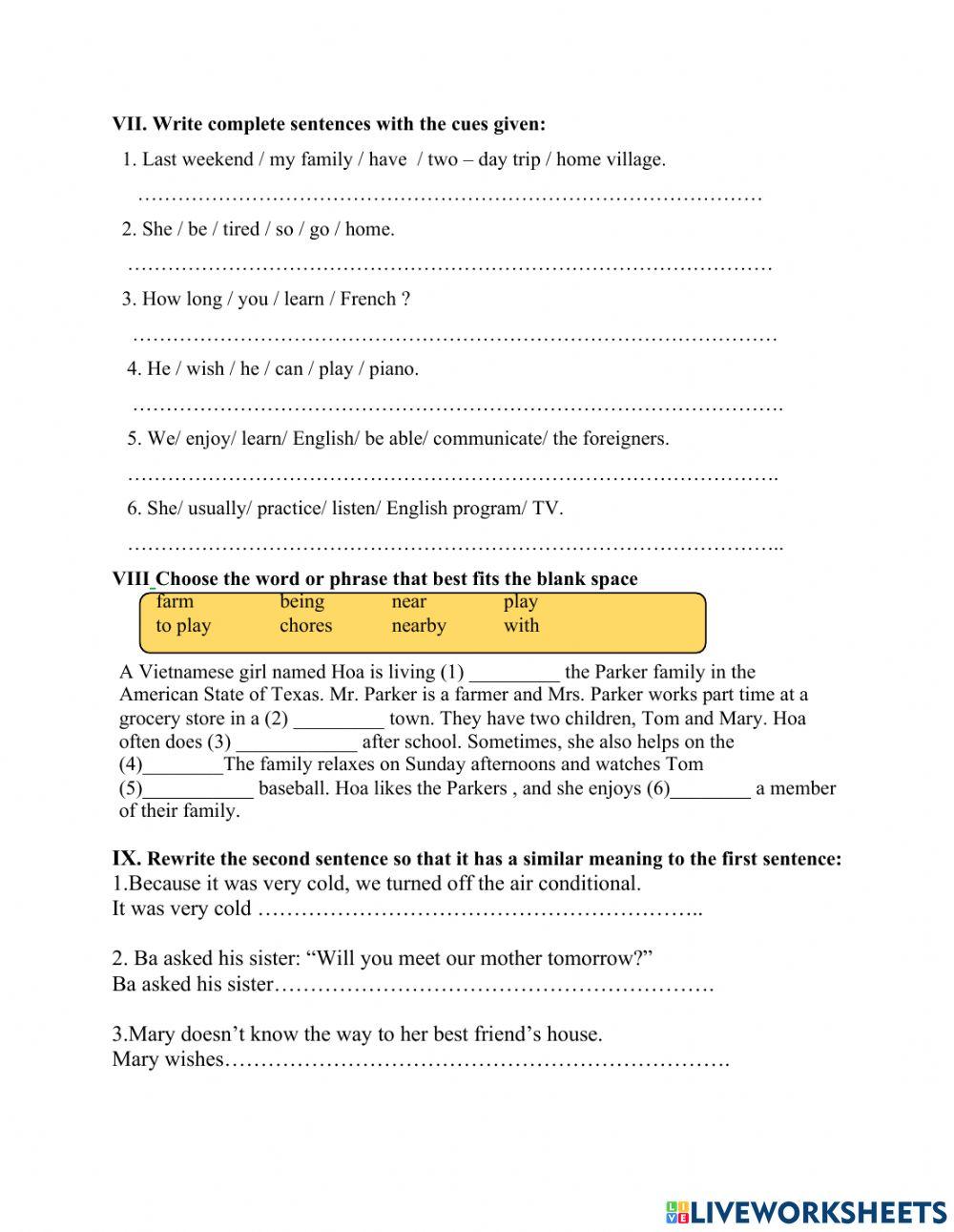 Midterm test-Level A-Secondary