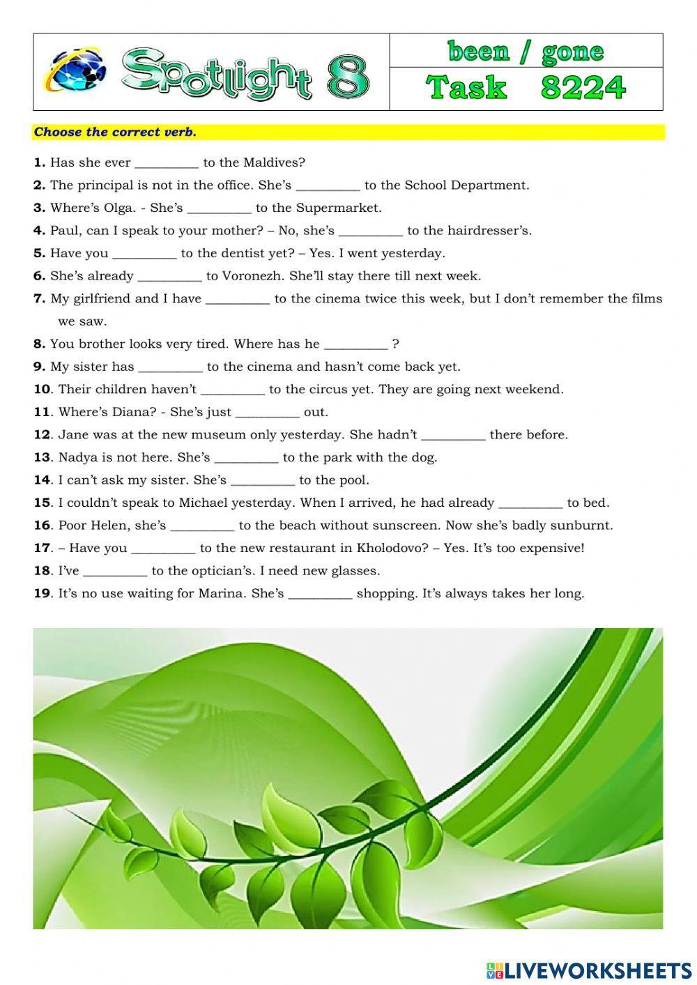 Spotlight 8 Task 8224