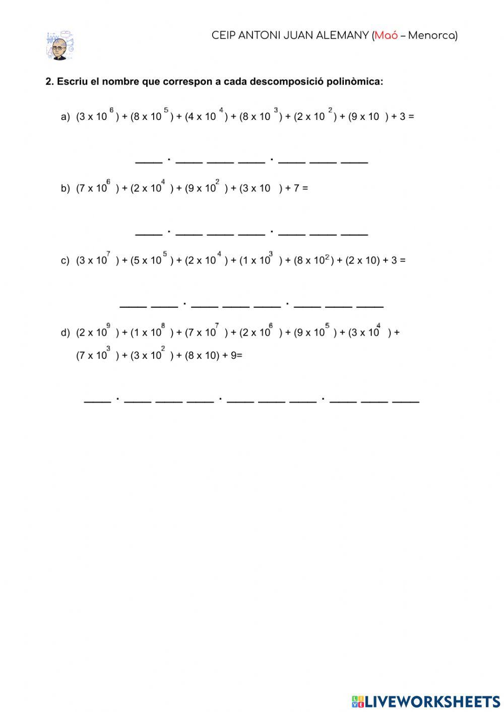 Descomposició polinòmica d'un nombre