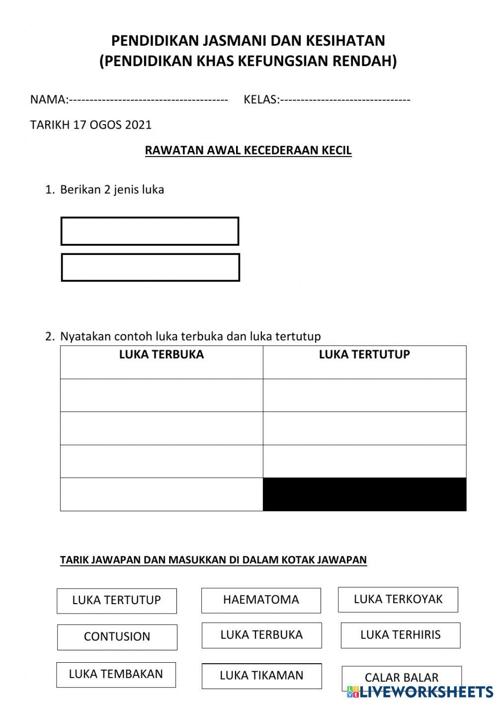 Luka terbuka dan tertutup