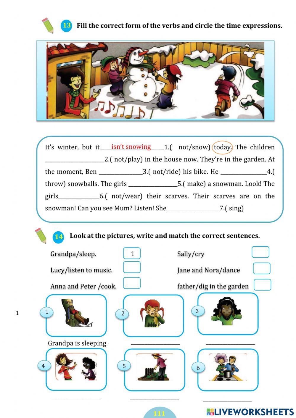 Present continuous(p110--112)