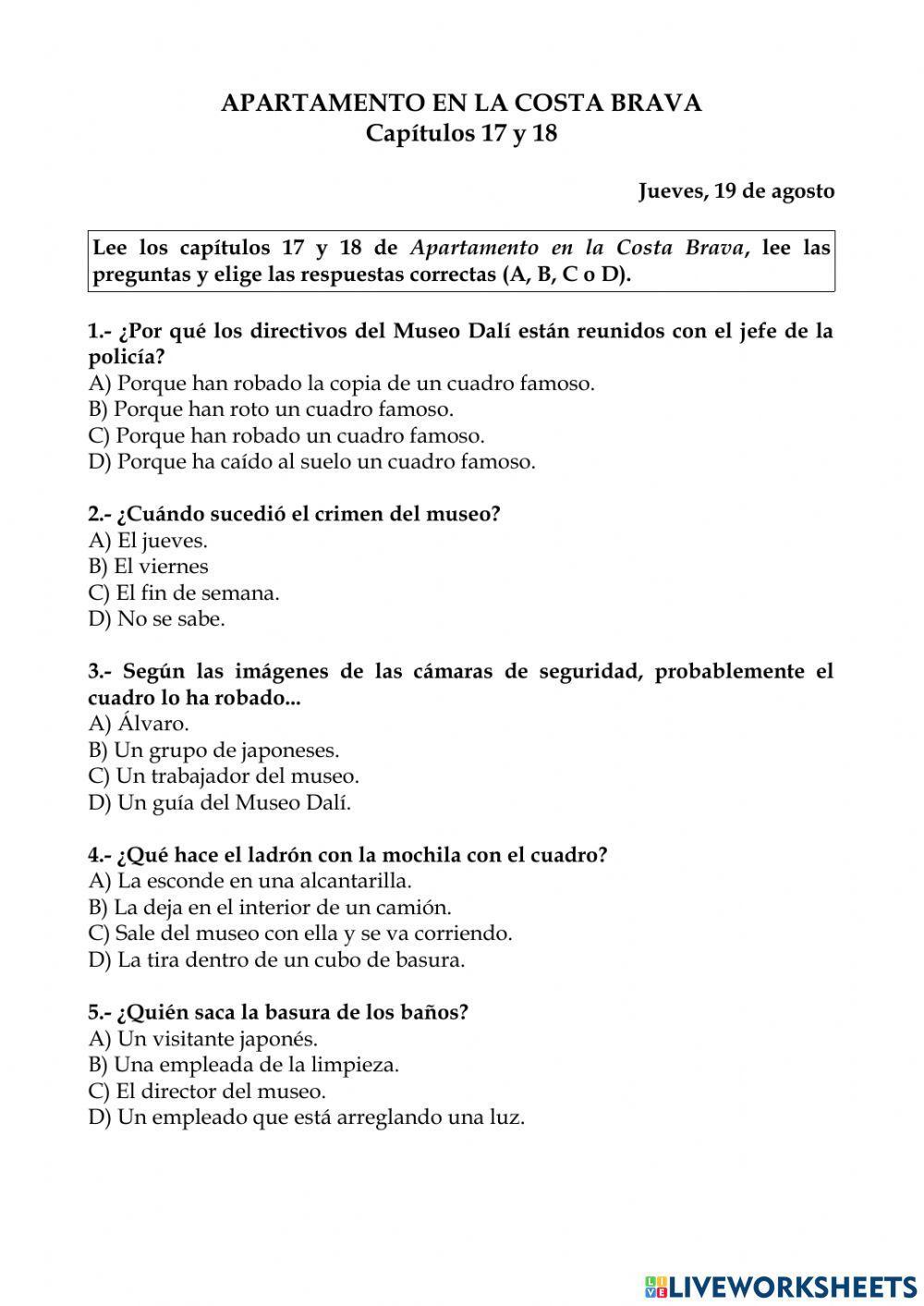 Apartamento en la Costa Brava. Capítulos 17 y 18