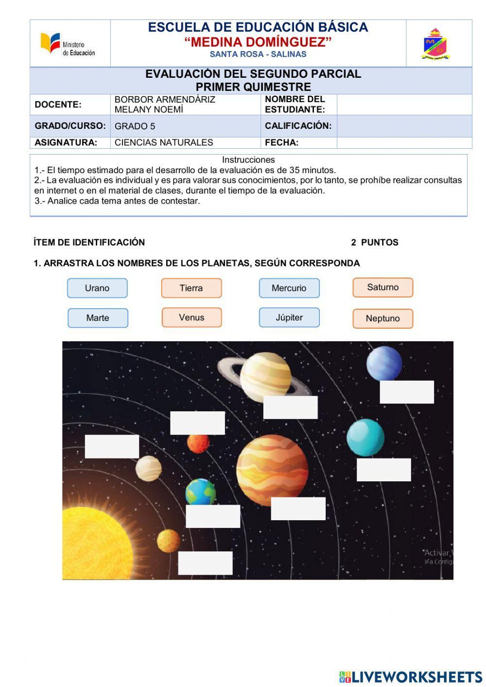 Evaluación Segundo Parcial