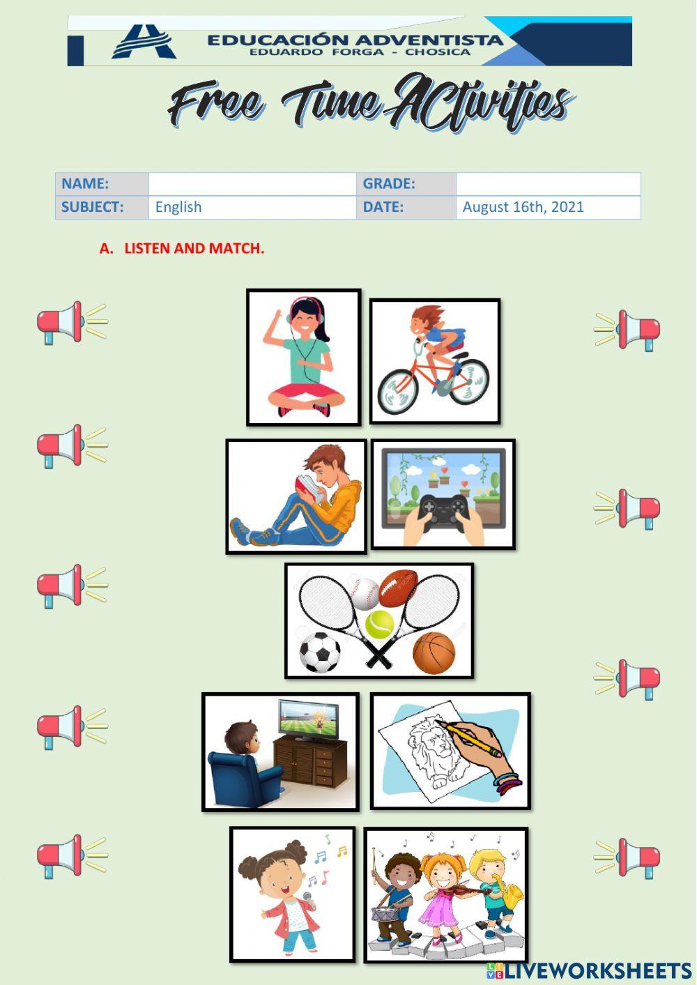 Free Tima Activities