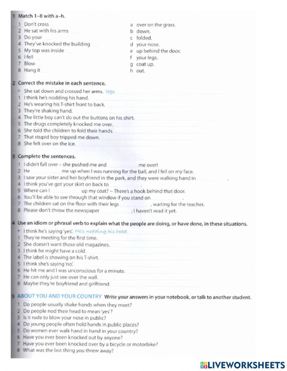 Idioms Describing movement