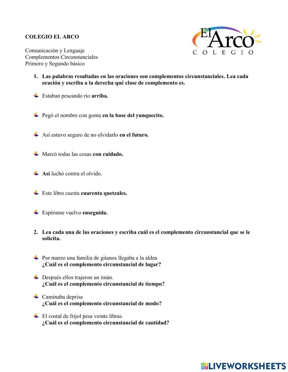 Complementos circunstanciale s