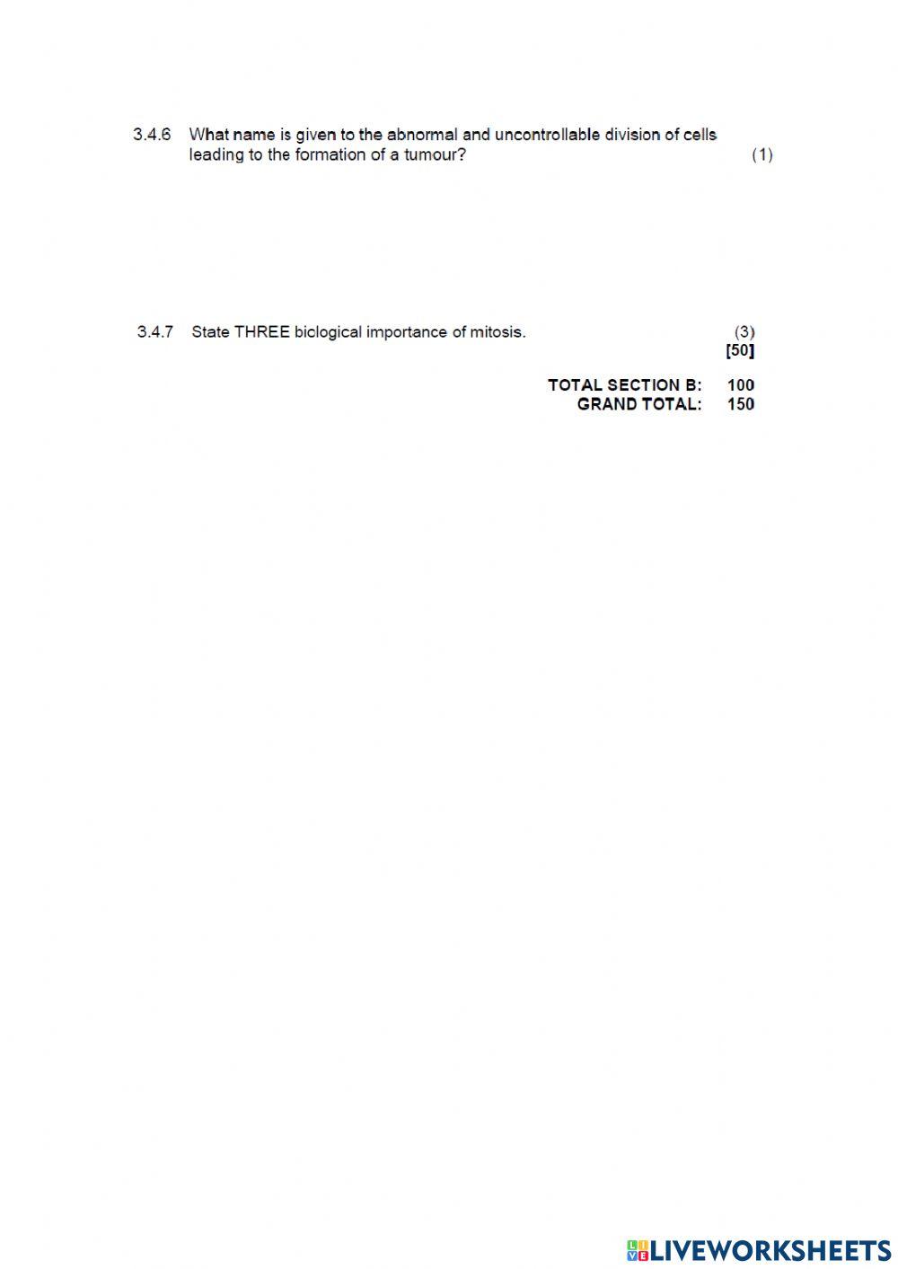 Life science paper 1 part 3