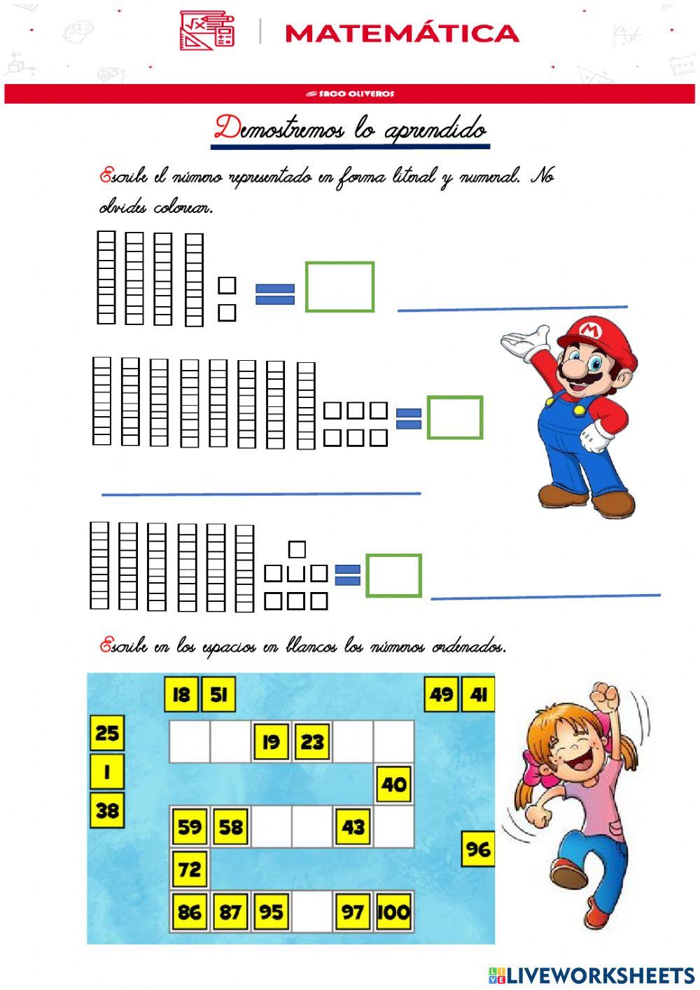 Los números hasta el 99