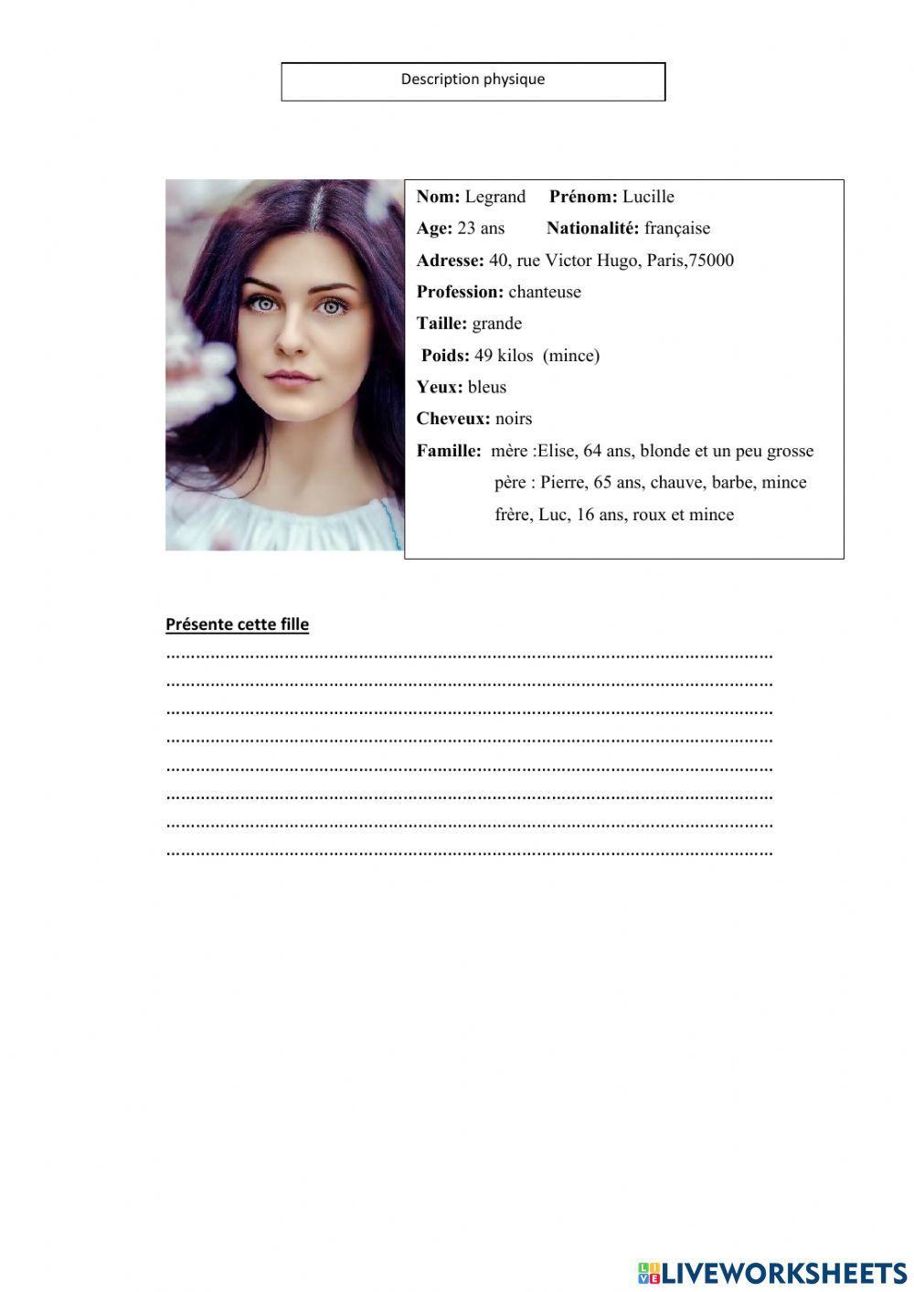 Description physique: Niveau A1.