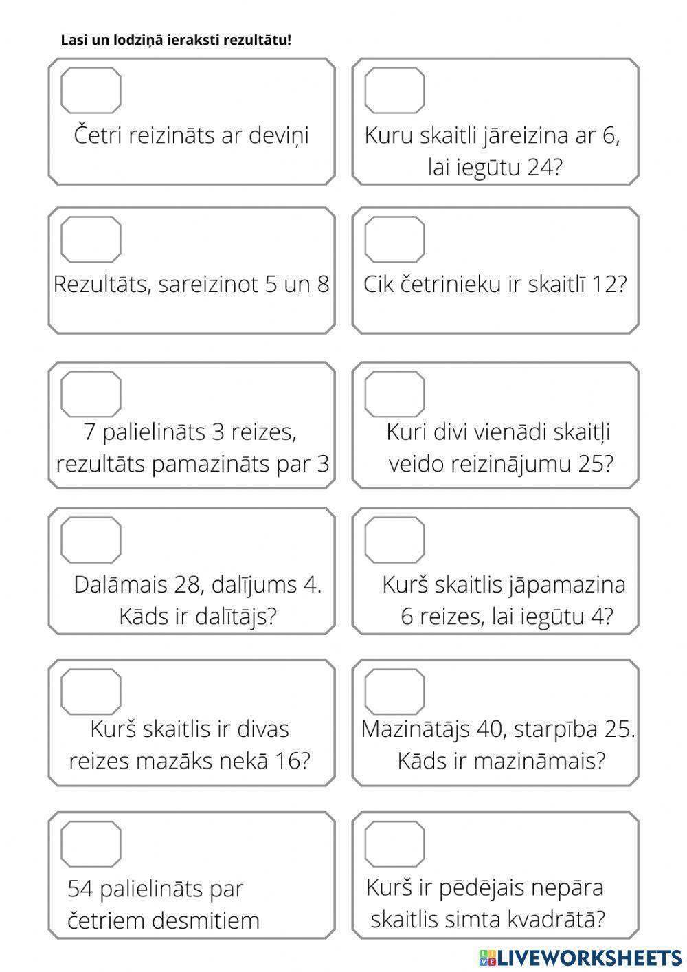 Vārdiskais tests matemātikā