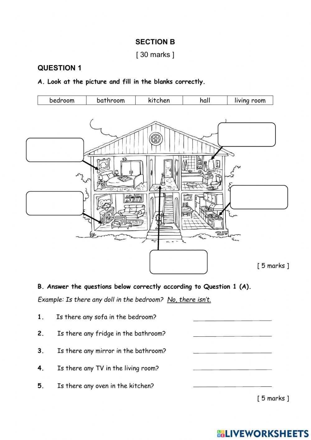English Year 3 Paper 1 Section B