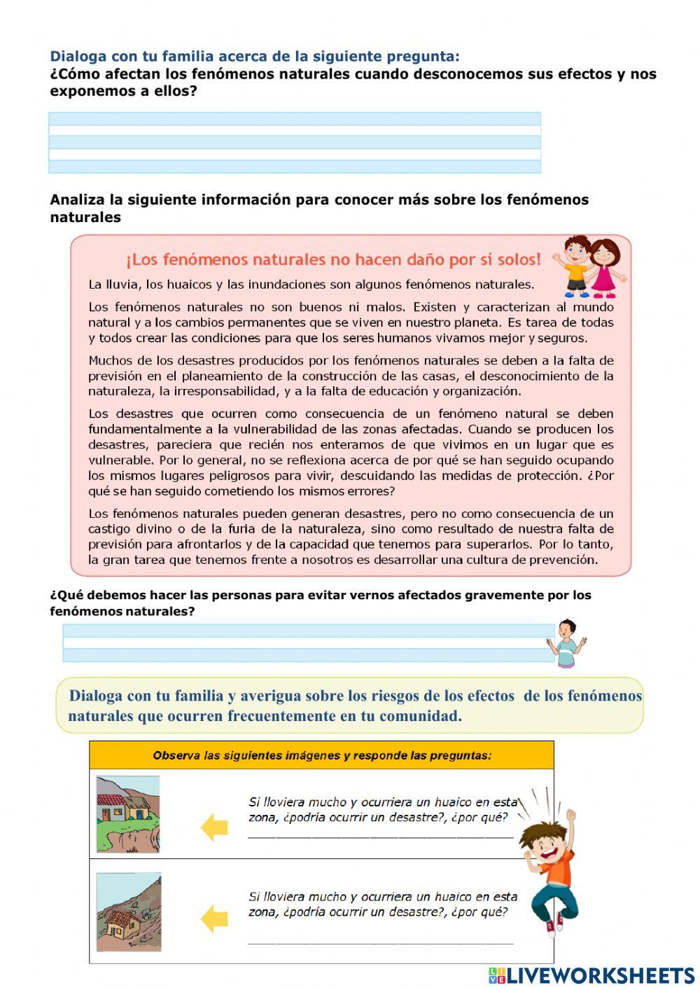 Identificamos riesgos de los fenómenos naturales