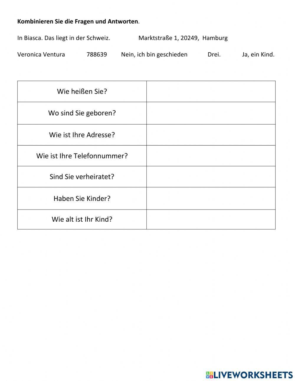 Fragen und Antworten kombinieren