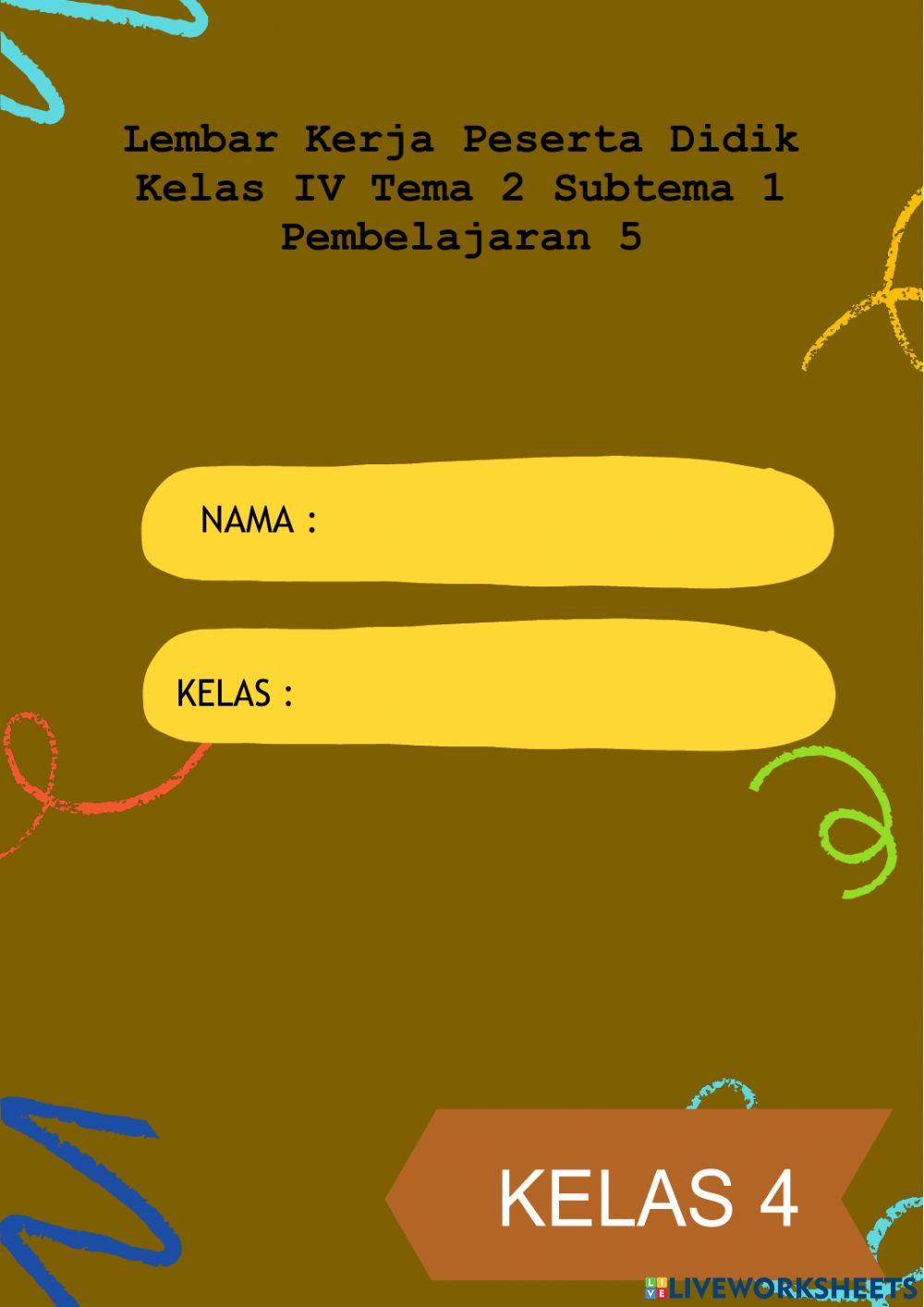 Lkpd Kelas 4 tema 2 subtema 1 pb 5