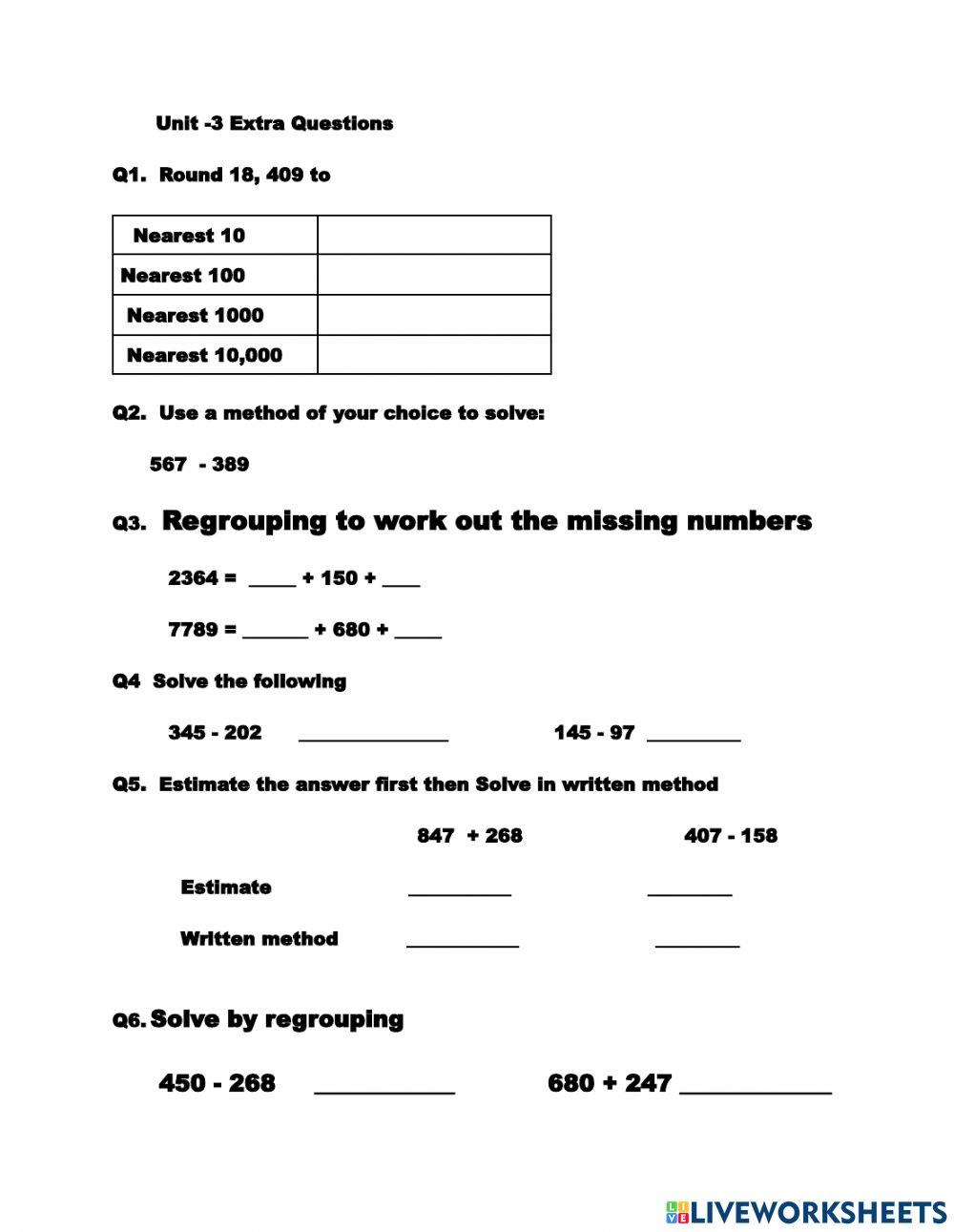 Maths worksheet interactive exercise for 3 Live Worksheets