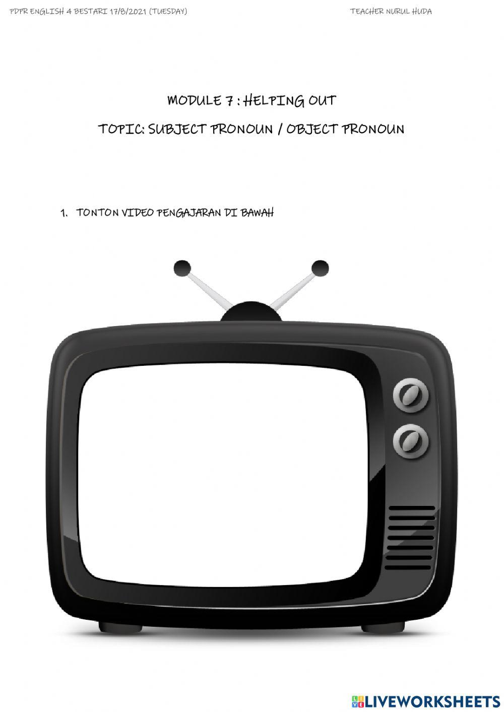 Module 7 Helping Out Object Pronouns page 71
