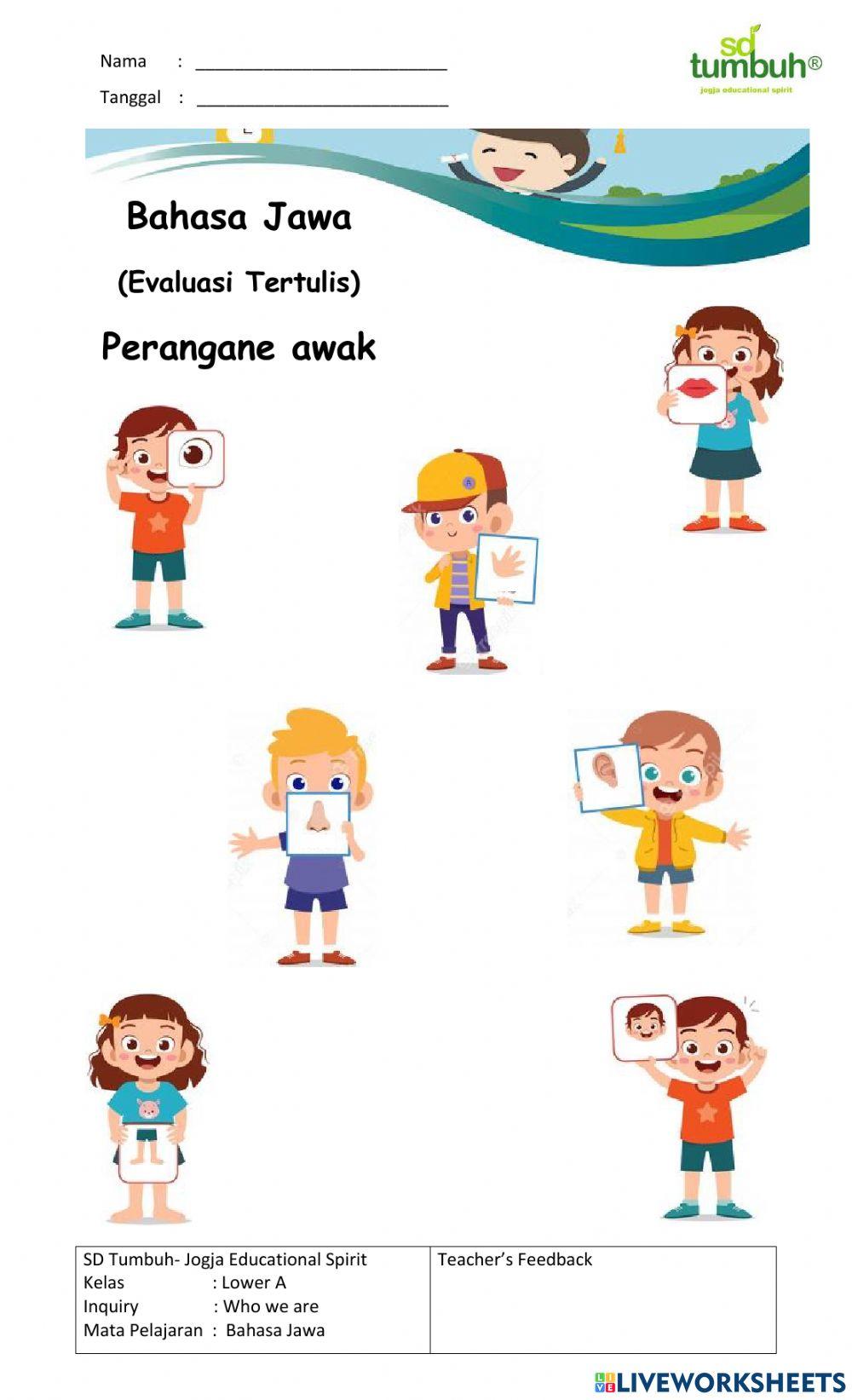 Bahasa Jawa-Evaluasi Perangane awak-Melengkapi