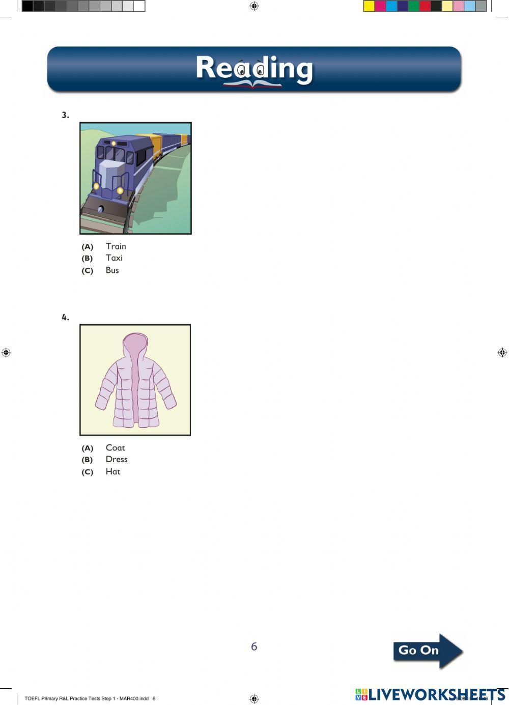 Toefl primary step 1 reading part 1