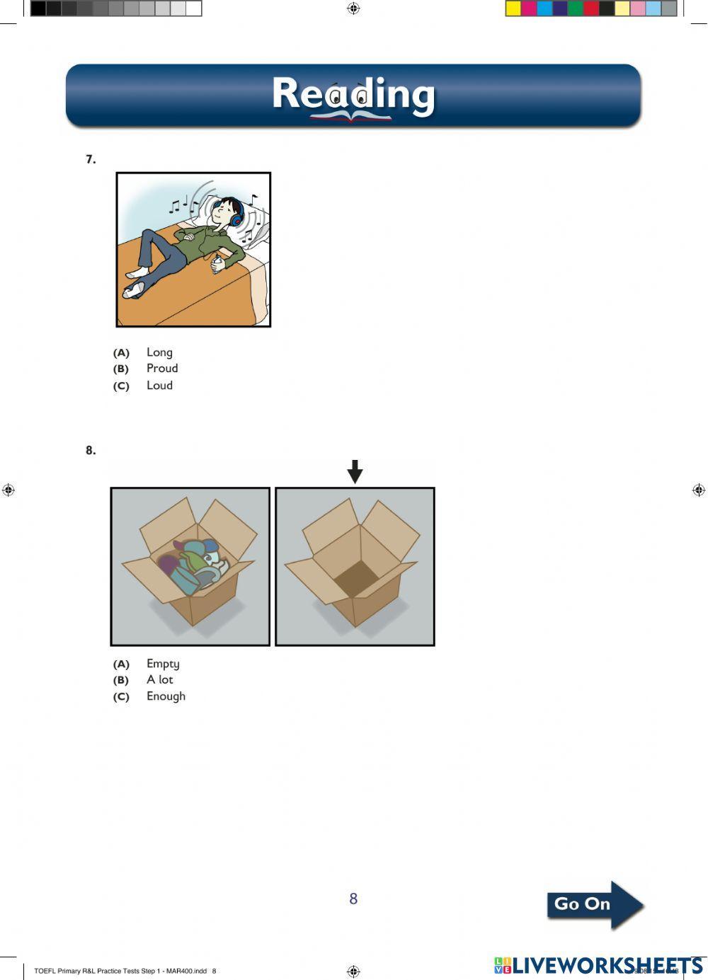 Toefl primary step 1 reading part 1