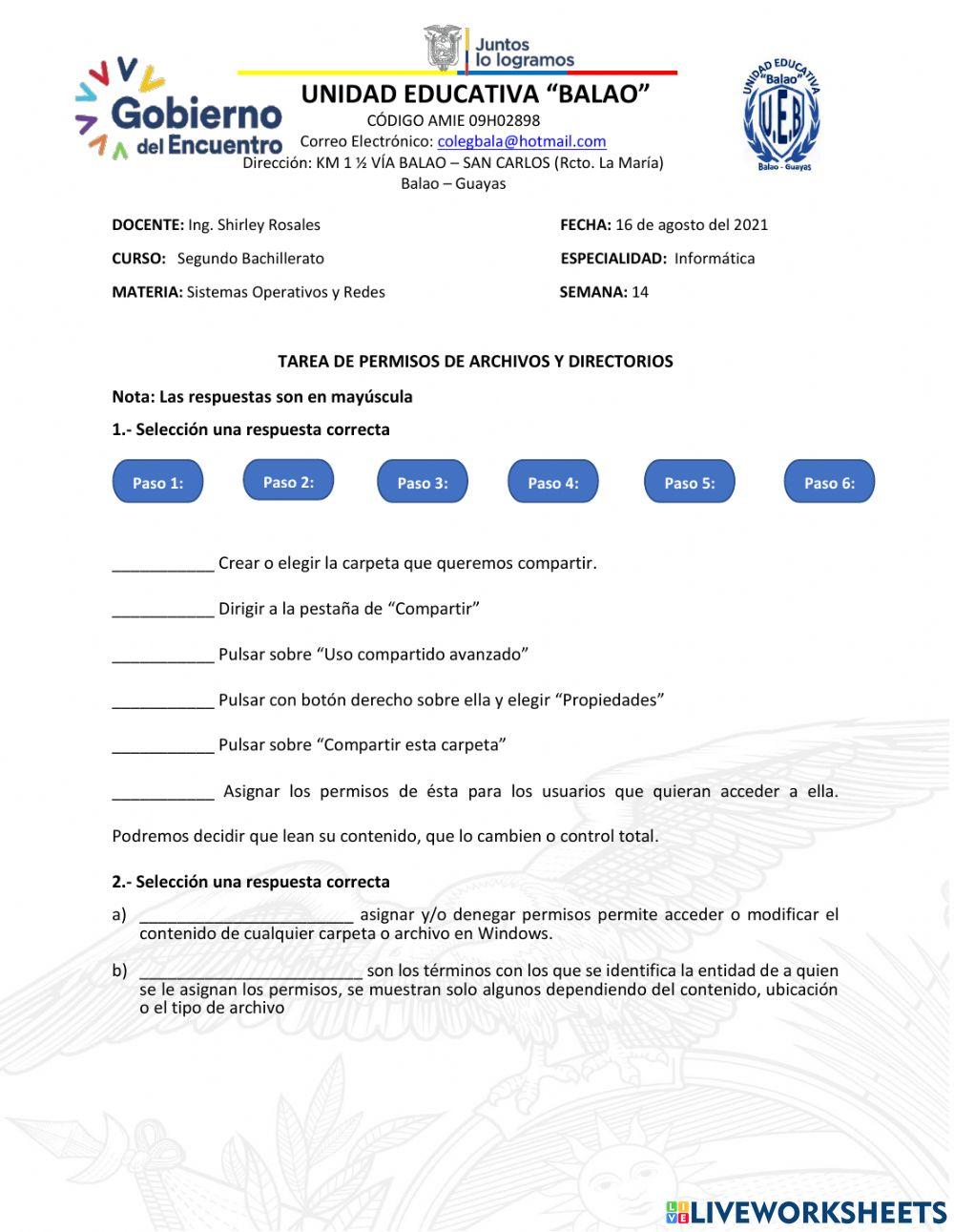 Permiso de archivos y directorios