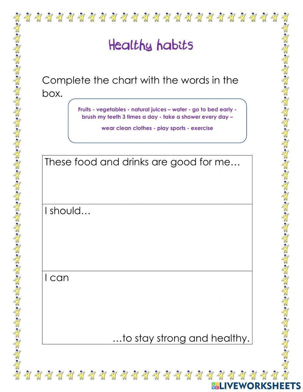 Healthy habits online pdf worksheet - 10816220326688658001 