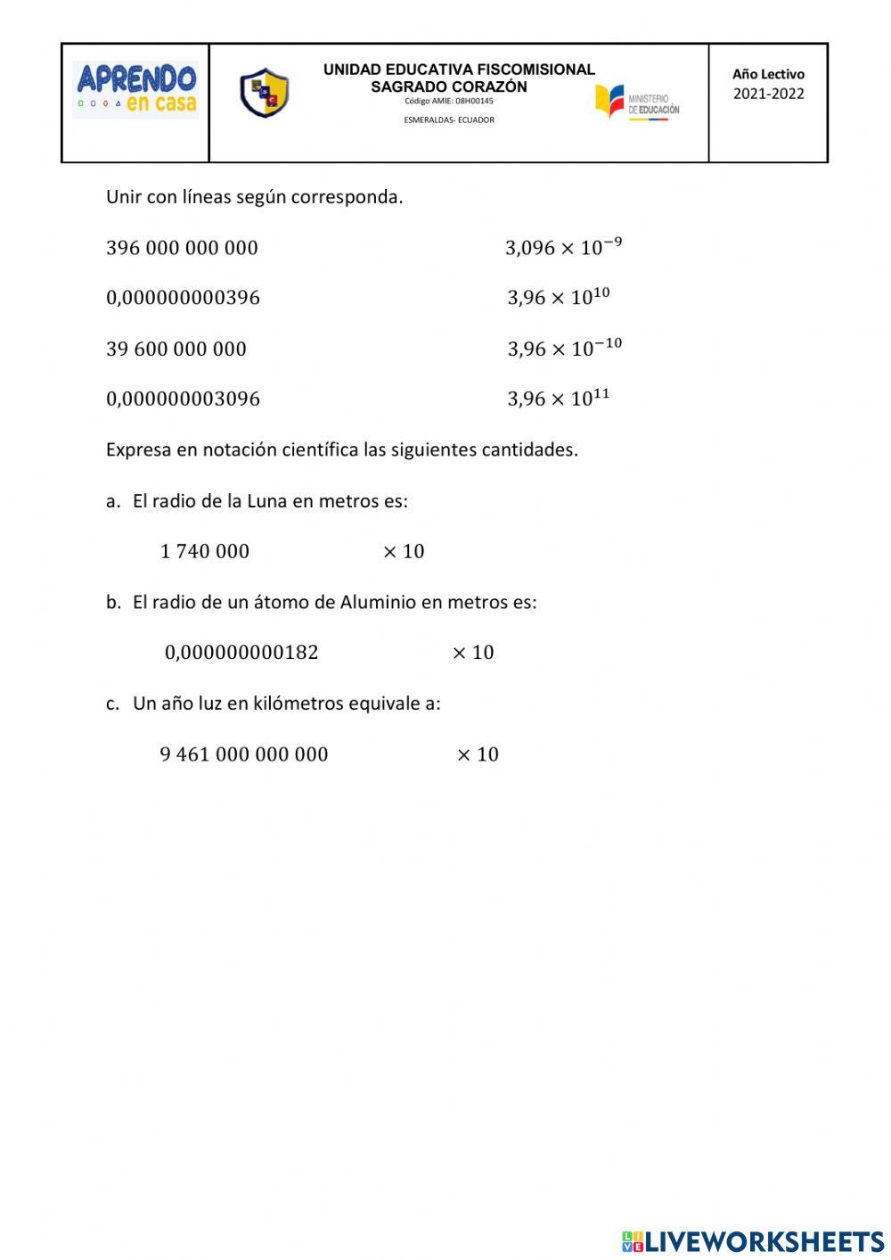Notación científica