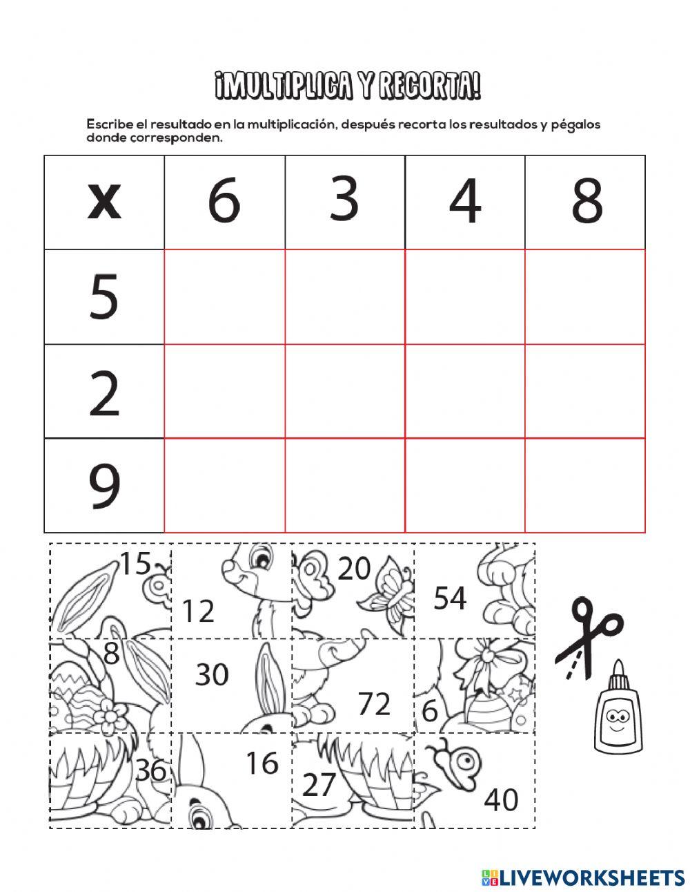 Tablas de multiplicar