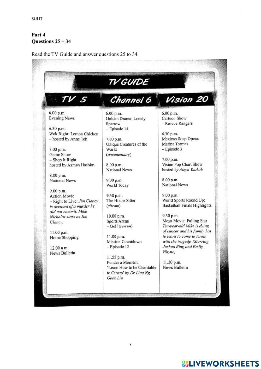 Form 1 2021 mid term exam