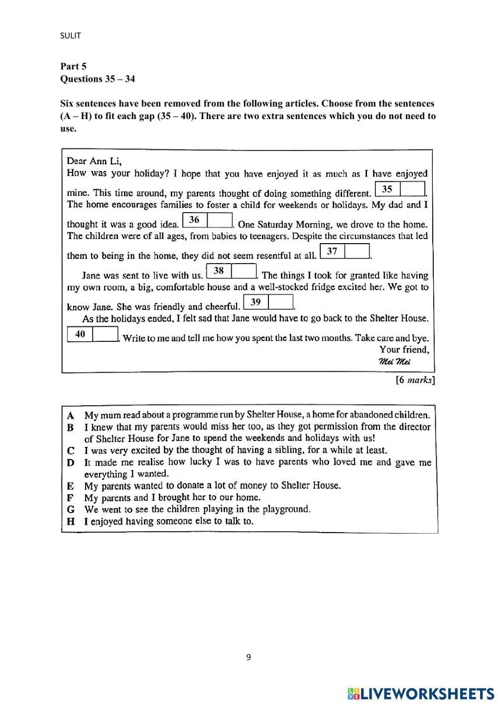 Form 1 2021 mid term exam