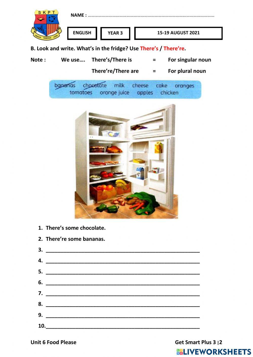 ENG Y3 Week 27 (15-19 AUG) Worksheets 1