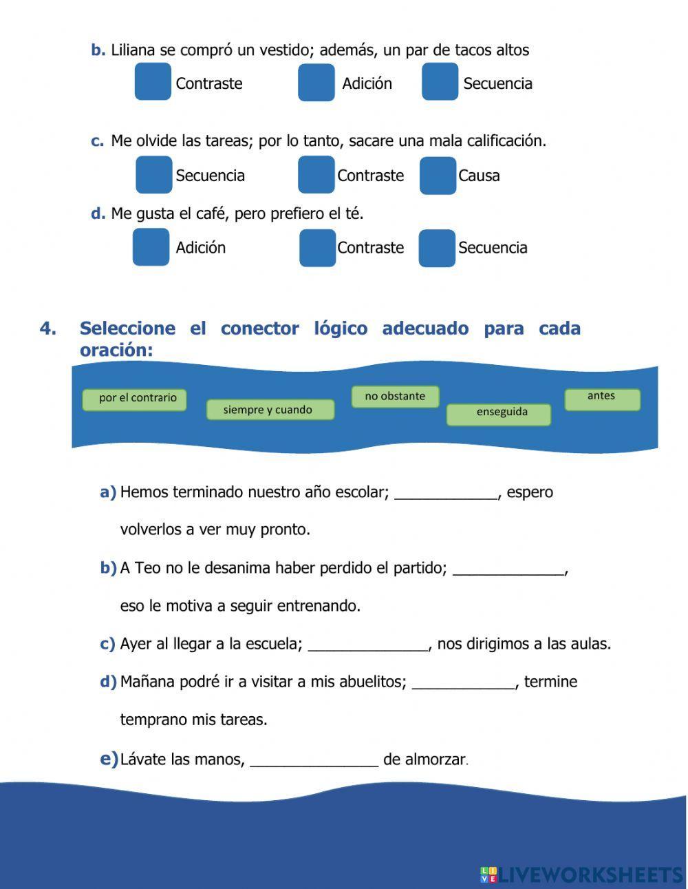Conectores de textos Conectores de textos