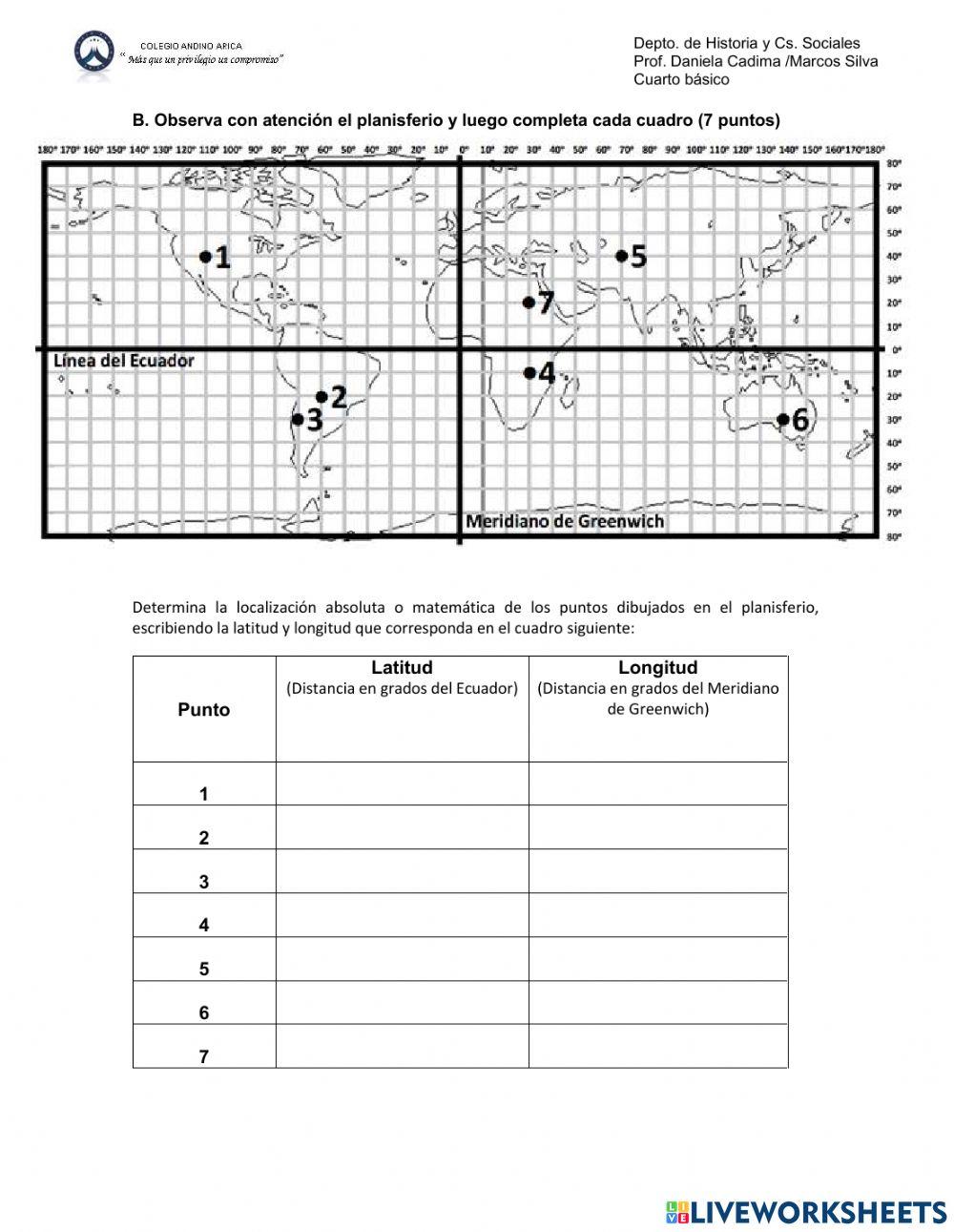Evaluación 4° básico