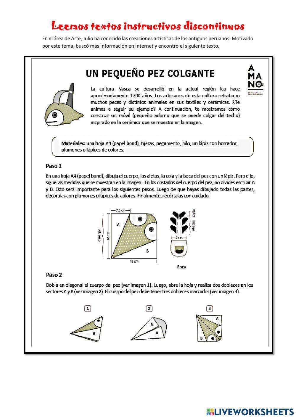 Leemos textos instructivos discontinuos