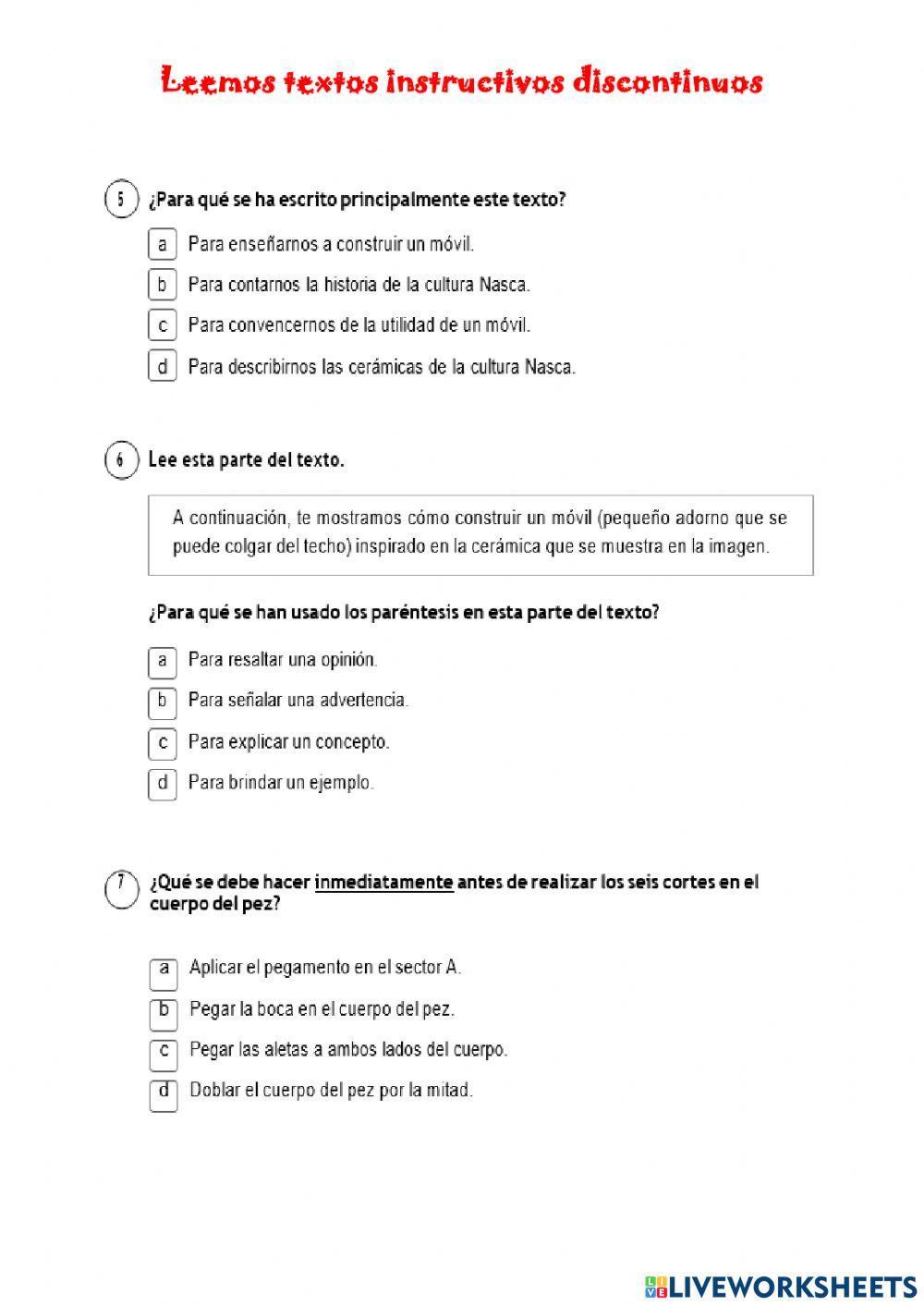Leemos textos instructivos discontinuos