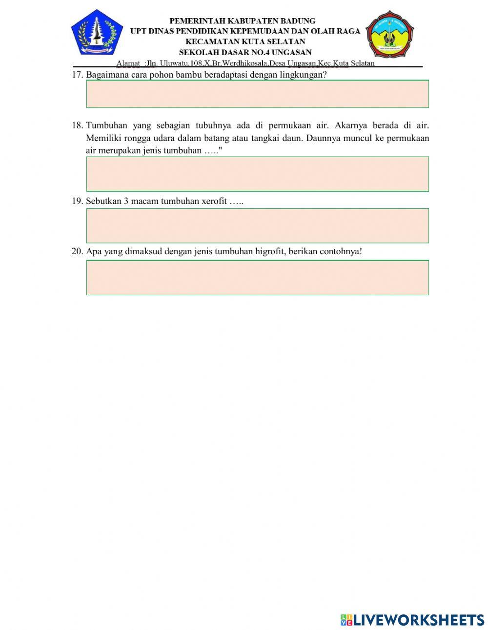Evaluasi Tema 2 Subtema 1